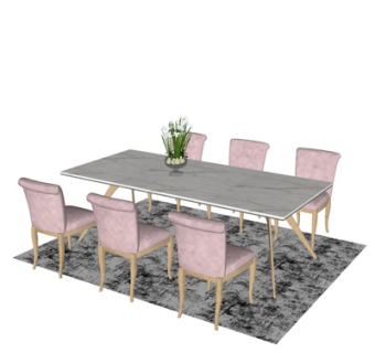 现代餐桌椅su模型