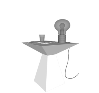 现代书籍台灯摆件su模型