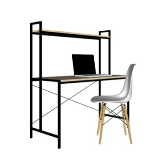 现代实木书桌椅su模型