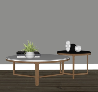 现代实木茶几su模型
