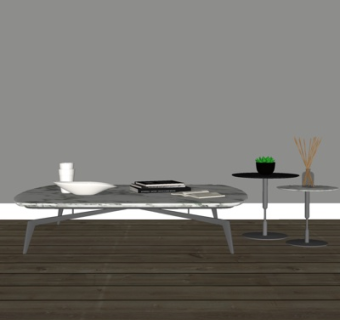 现代实木茶几su模型