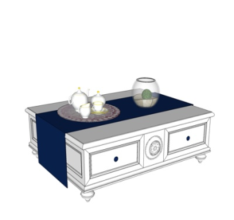 欧式实木茶几su模型