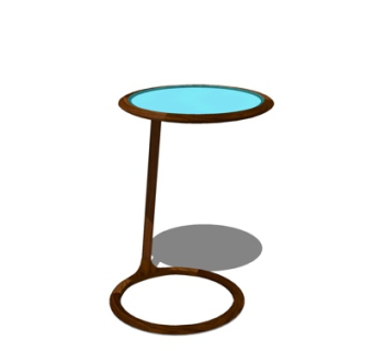 现代实木圆几边几su模型