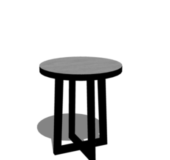 现代实木圆几su模型