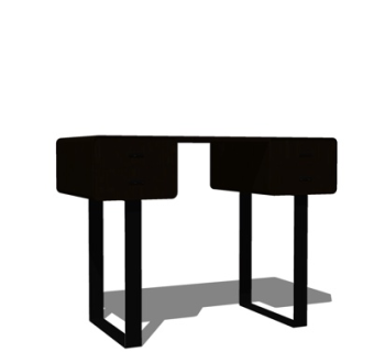 现代实木书桌su模型