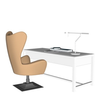 现代实木书桌su模型