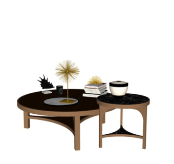 现代茶几摆件su模型