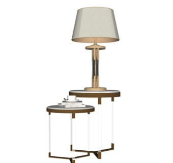 现代圆几边几摆件su模型