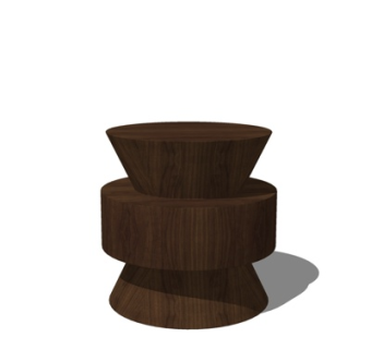 自然风木头凳子su模型