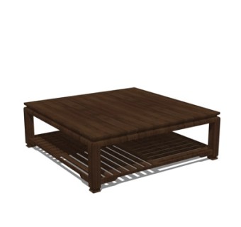 新中式实木茶几su模型