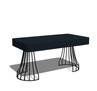 现代铁艺端景台su模型