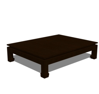 现代方形茶几su模型