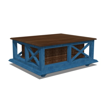 工业风方形茶几su模型