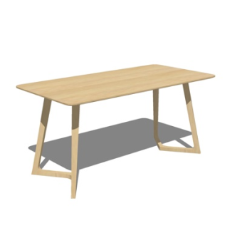 北欧原木书桌su模型