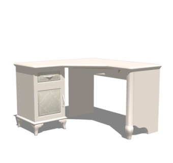 欧式实木书桌su模型