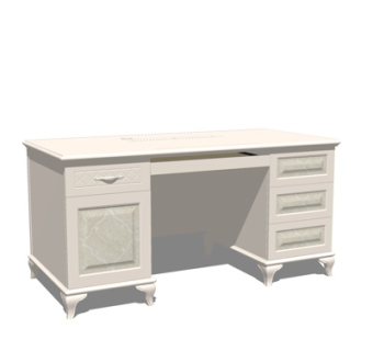 欧式实木书桌su模型