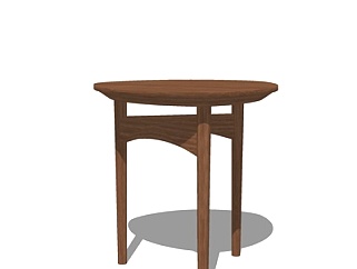 现代实木圆凳su模型