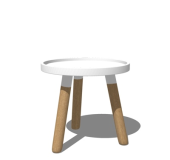 北欧原木圆几su模型