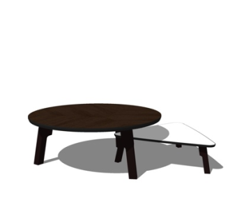 现代实木茶几su模型