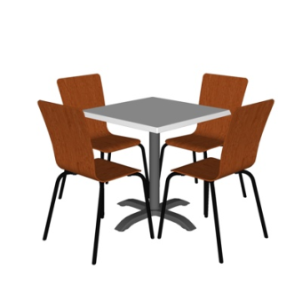 现代方形餐桌椅su模型