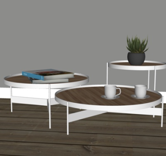 现代实木茶几su模型