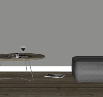 现代茶几凳子su模型