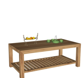 现代实木茶几su模型