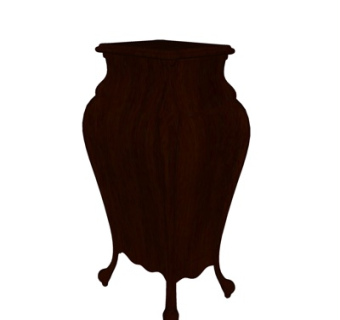 欧式实木边几su模型