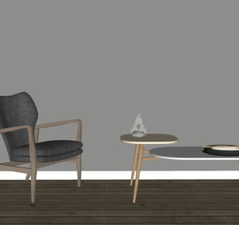 现代休闲椅茶几su模型