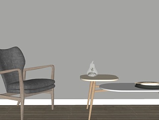 现代休闲椅茶几su模型