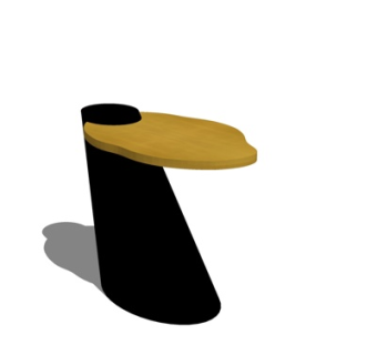 现代实木边几su模型