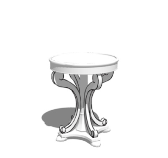 欧式实木圆几su模型