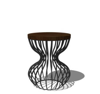 现代铁艺圆几su模型