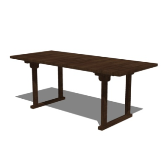 现代实木茶几su模型