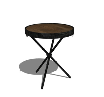 现代实木圆几su模型