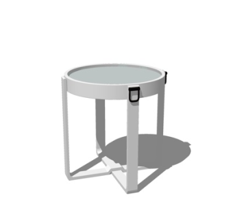 现代实木圆几su模型