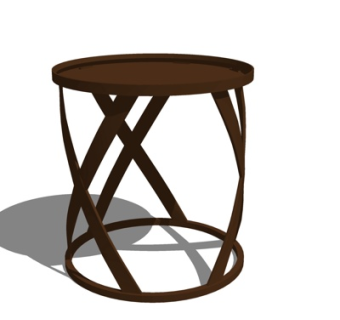 现代实木圆几su模型