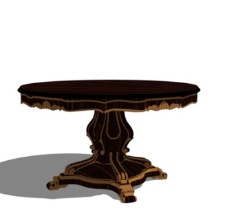 欧式金属茶几su模型