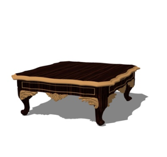 欧式实木茶几su模型