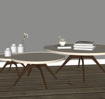 现代实木茶几su模型