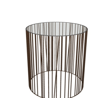 现代玻璃圆几su模型