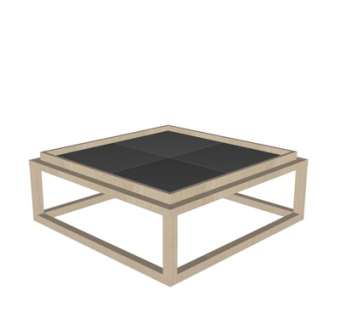 现代方形茶几su模型