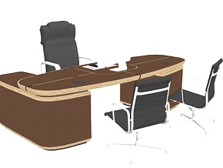 现代办公桌椅su模型