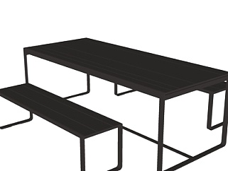 现代铁艺休闲桌椅su模型
