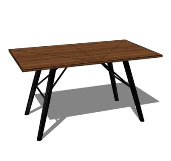 现代实木书桌su模型