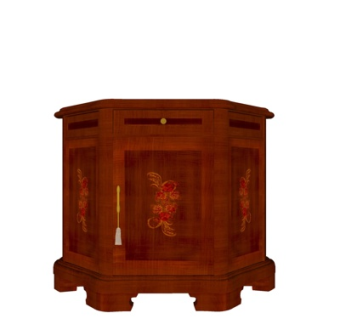 美式实木边几su模型