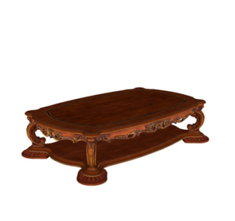 欧式实木茶几su模型