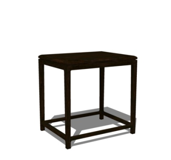 现代实木凳子su模型