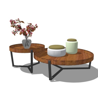 现代实木茶几su模型