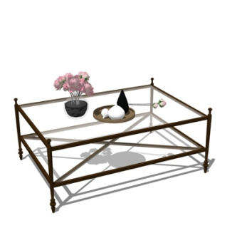 现代玻璃茶几su模型